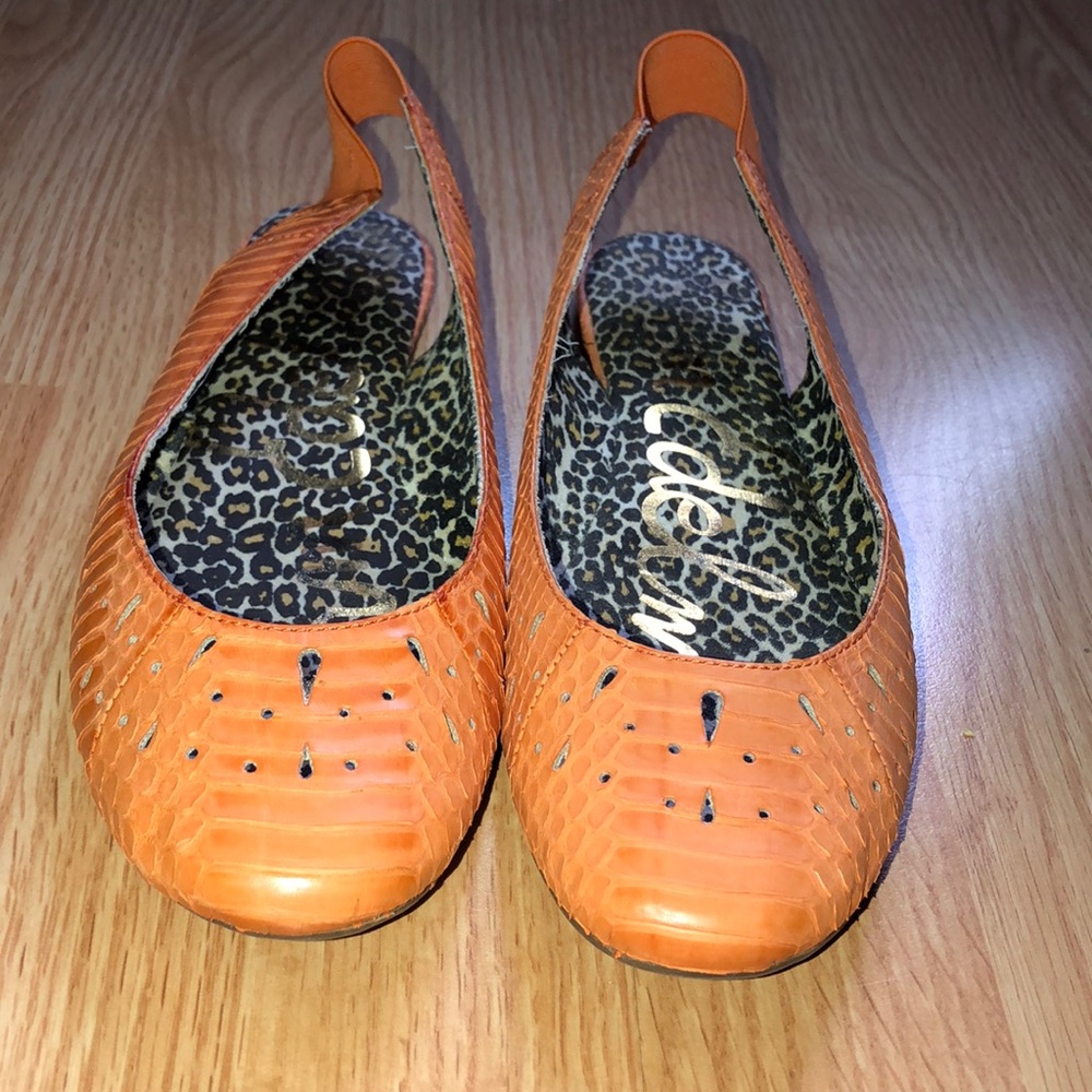 Sam Edelman Belly Snake skin flats , size 8